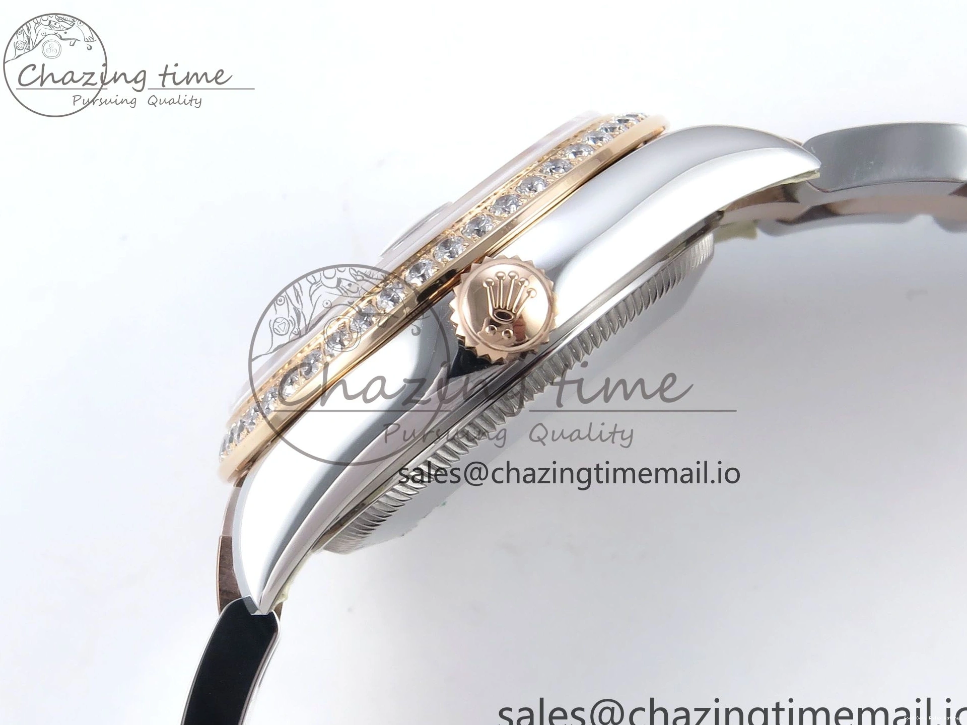 AAA Replica Watches 31 Oyster Dial 904L ETA Diamonds Bezel on RG WrinkleFree Best Diamonds Bracelet DateJust 278381RBR 373 Brown Steel ARF 1:1 SS Edition 1225